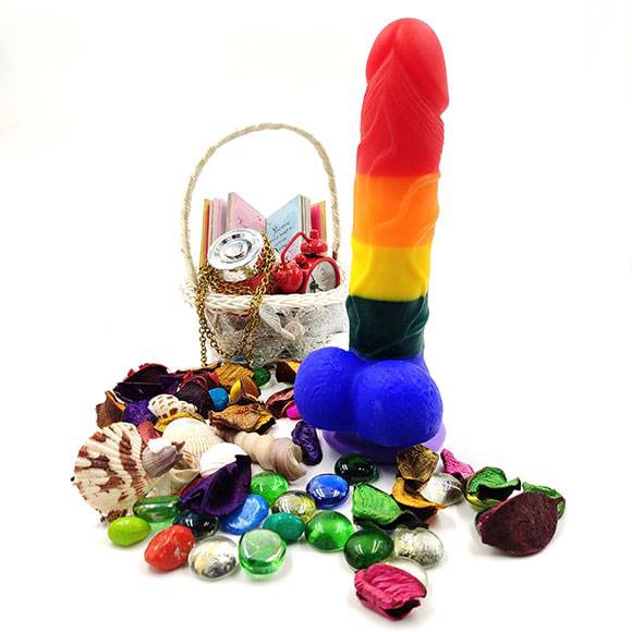 Rainbow 9 inch Silicone Dildo AWKDNV-03